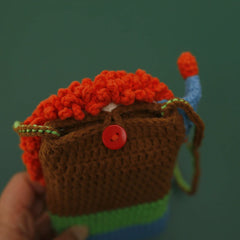 Female Clown Knitted Pouch Crossbody Bag Girl Casual Side Sling Shoulder Bag