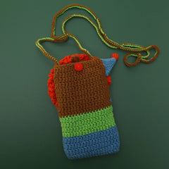 Female Clown Knitted Pouch Crossbody Bag Girl Casual Side Sling Shoulder Bag