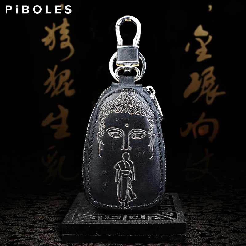 Leather Car Smart Key Bag Embossed Mini Wallet For Women