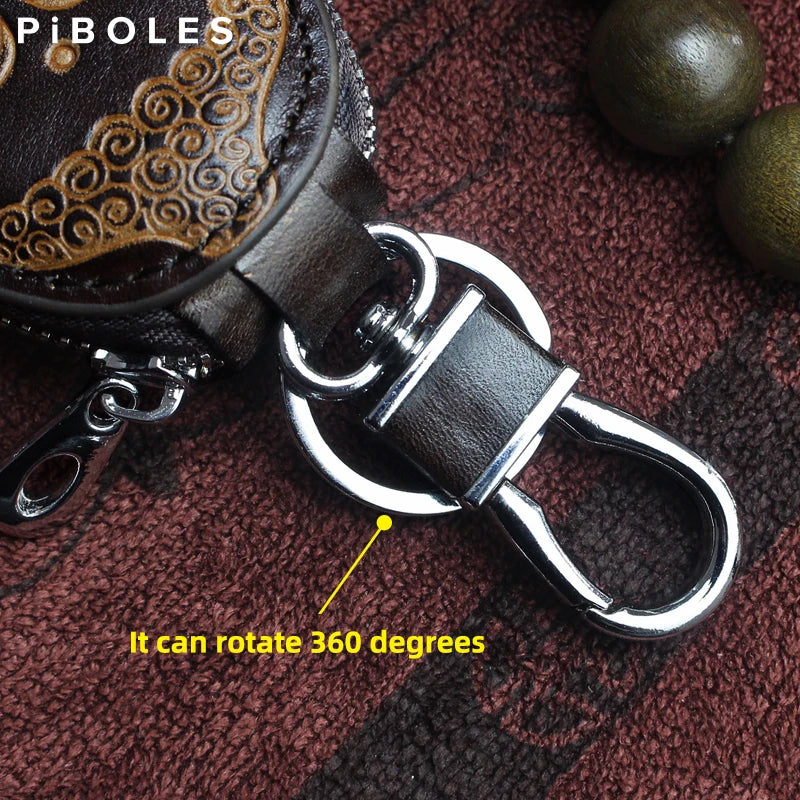 Leather Car Smart Key Bag Embossed Mini Wallet For Women