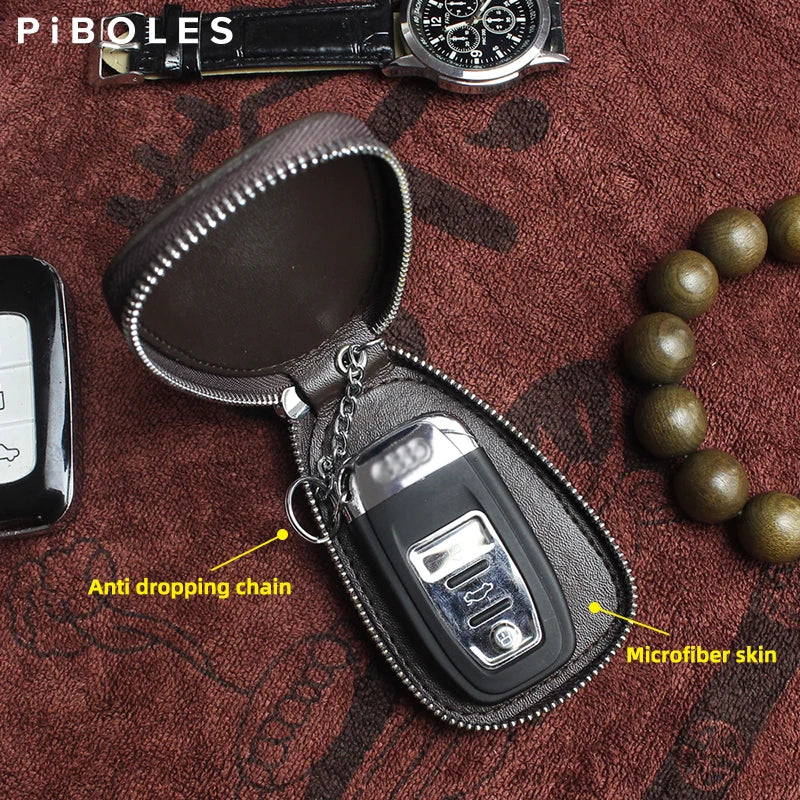 Leather Car Smart Key Bag Embossed Mini Wallet For Women