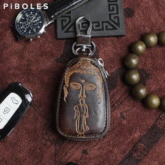 Leather Car Smart Key Bag Embossed Mini Wallet For Women