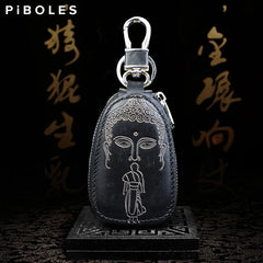 Leather Car Smart Key Bag Embossed Mini Wallet For Women