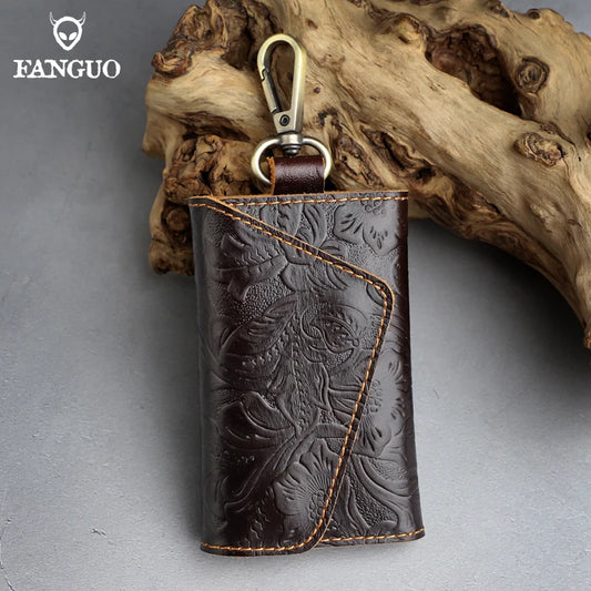 Men's Leather Key Wallet Car Key Holder Soft Bag Keys Case Pouch