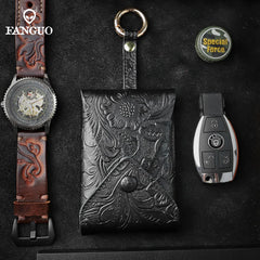 Vintage Leather Key Holder Pouch for Men