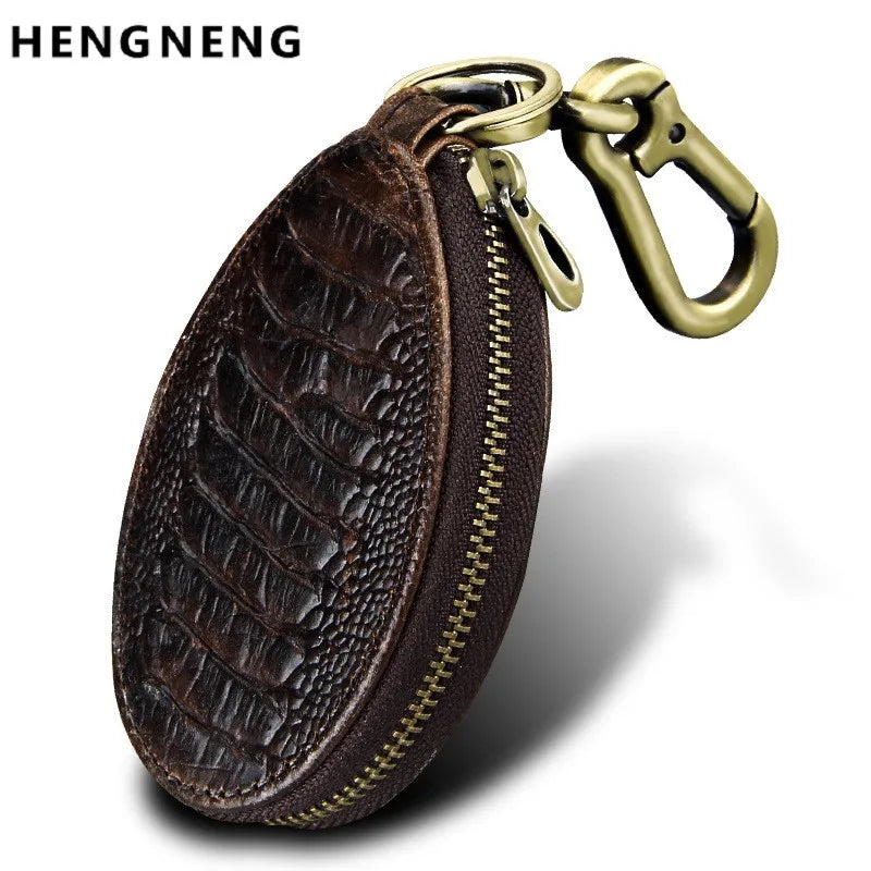 Men Leather Key Wallet Holder Housekeeper Women Key Case Organizer Pouch