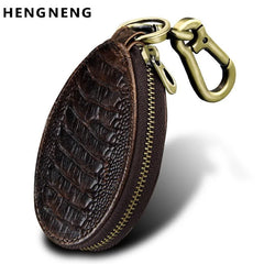 Men Leather Key Wallet Holder Housekeeper Women Key Case Organizer Pouch