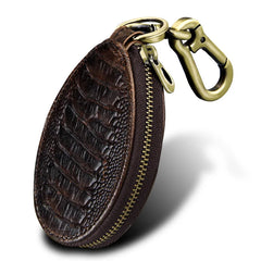 Men Leather Key Wallet Holder Housekeeper Women Key Case Organizer Pouch