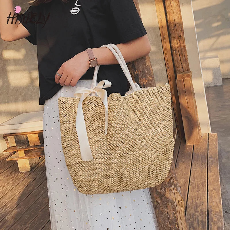Bohemia Rattan Woven Women Handbag Summer Beach Bag