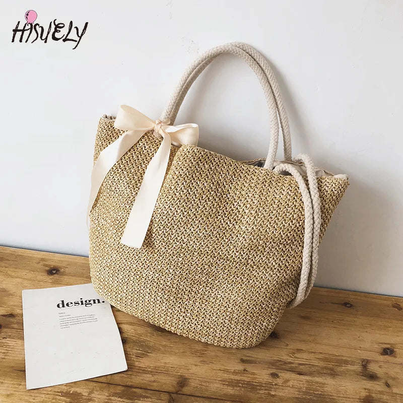 Bohemia Rattan Woven Women Handbag Summer Beach Bag