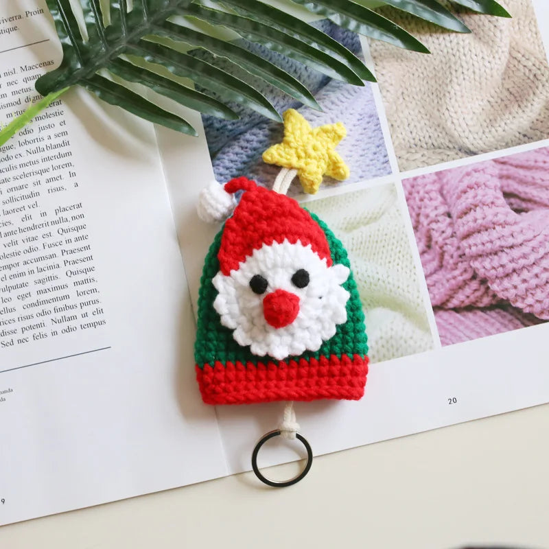Santa Claus Key Wallet Knitting Pattern Pouch Christmas Gift