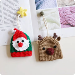 Santa Claus Key Wallet Knitting Pattern Pouch Christmas Gift