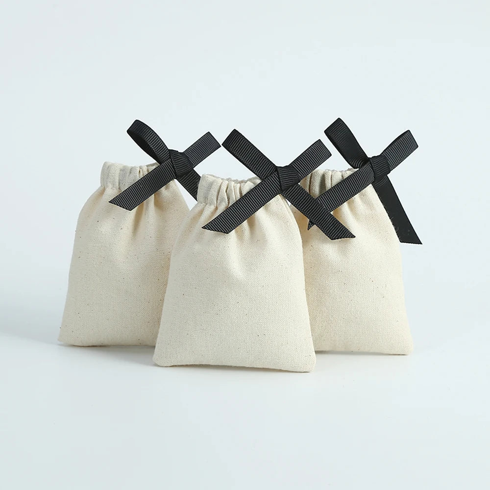 Muslin Cotton Drawstring Gift Bags for Coffee Jewelry Storage