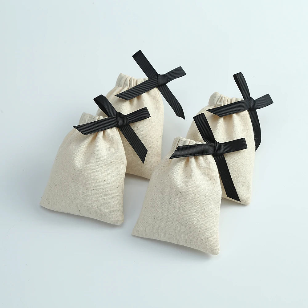 Muslin Cotton Drawstring Gift Bags for Coffee Jewelry Storage