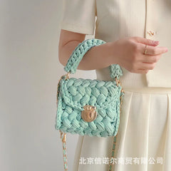 Rope Crochet Crossbody Bags for Women Chains Knitting Handbags
