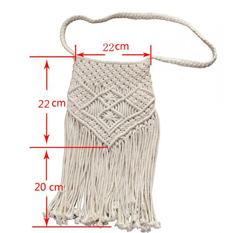 Rope Woven Handbag Knitted Rattan Summer Beach Bag Tassel Bohe Bolsos Feminine