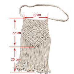 Rope Woven Handbag Knitted Rattan Summer Beach Bag Tassel Bohe Bolsos Feminine