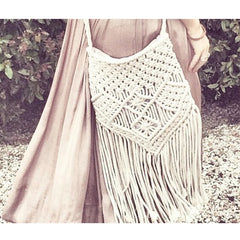 Rope Woven Handbag Knitted Rattan Summer Beach Bag Tassel Bohe Bolsos Feminine