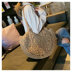 Rattan Woven Straw Bag Summer Women Shoulder Bags Girls Small Beach Handbag