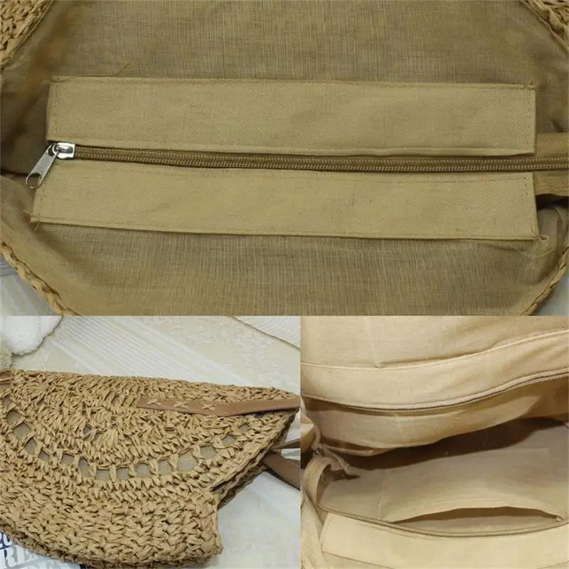 Rattan Woven Straw Bag Summer Women Shoulder Bags Girls Small Beach Handbag