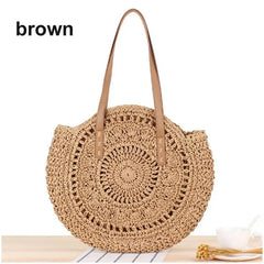 Rattan Woven Straw Bag Summer Women Shoulder Bags Girls Small Beach Handbag