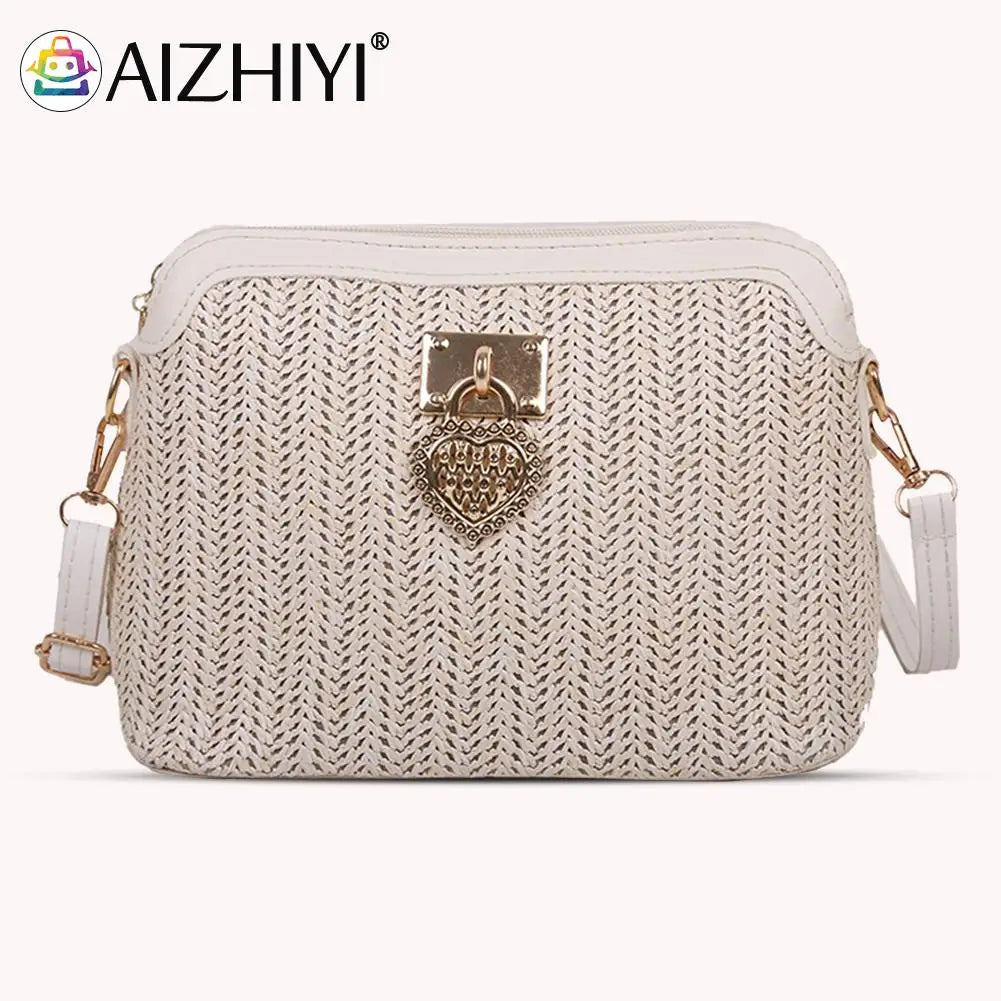 Vintage Women Summer PU Woven Messenger Bag Casual Ladies Small Purse Handbags