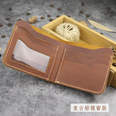 Small Wallet Men Leather Vintage Mens Wallets Multi-card Bit Money Bag