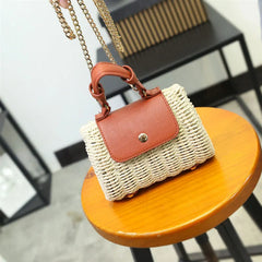 Bohemia Woven Rattan Shoulder Bag for Women