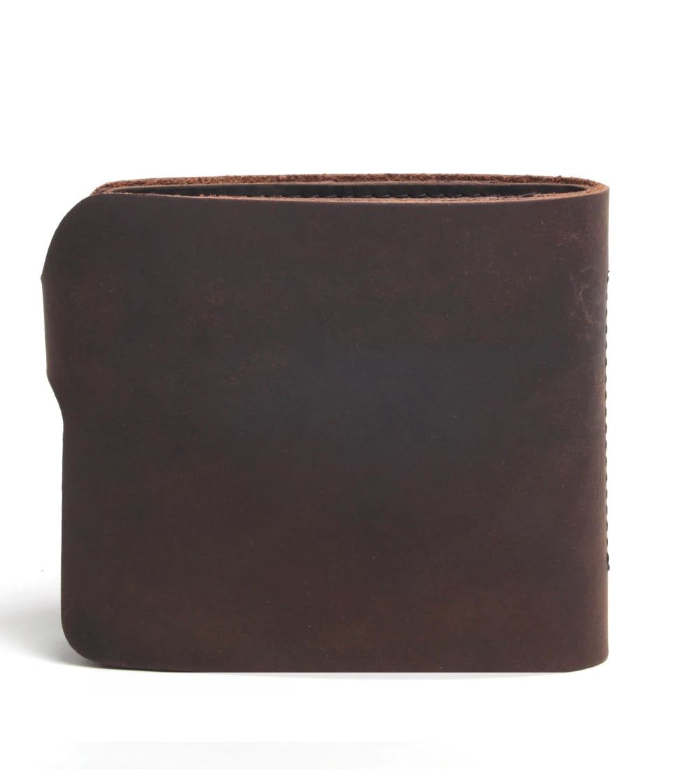 Vintage Crazy Horse Leather Men's Wallet Retro Style Clutch Bag