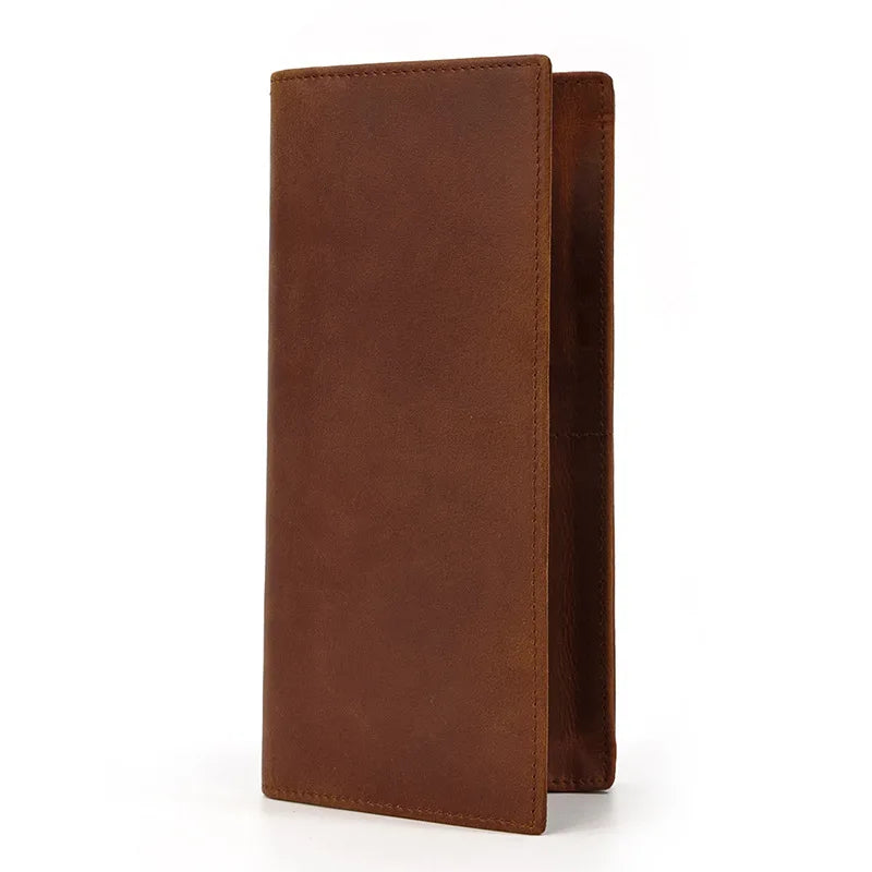Vintage Crazy horse Leather Wallet for men, genuine cow Leather clutch bag