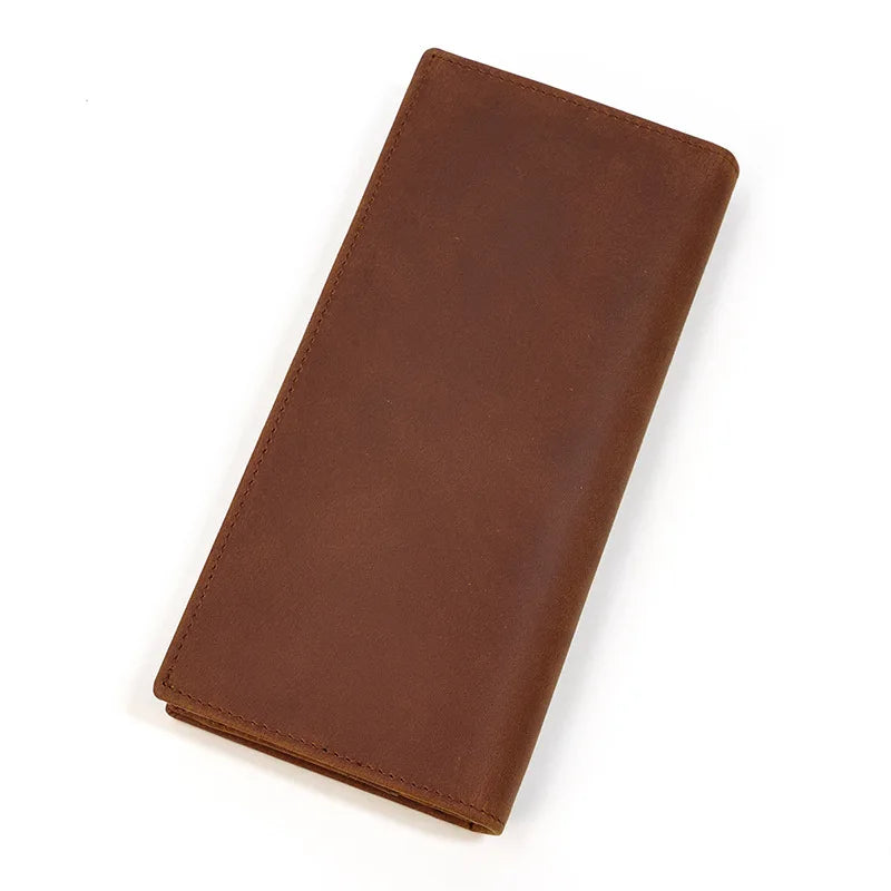 Vintage Crazy horse Leather Wallet for men, genuine cow Leather clutch bag