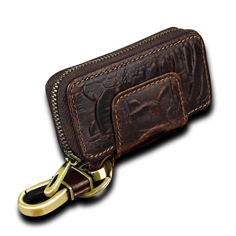 Vintage Leather Key Holder Men KeyChain Cover Leather Key Wallet Men Key Case Ba