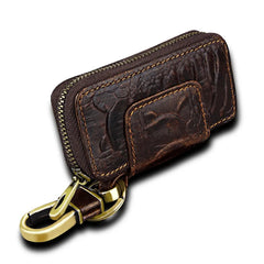 Vintage Leather Key Holder Men KeyChain Cover Leather Key Wallet Men Key Case Ba