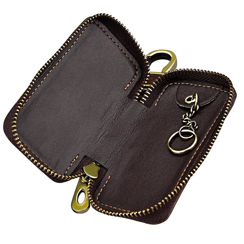 Vintage Leather Key Holder Men KeyChain Cover Leather Key Wallet Men Key Case Ba