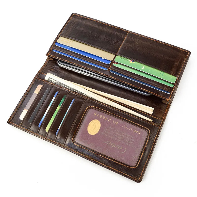 Vintage Leather Wallets Men Real Leather Short Wallet Men Women Card Holder