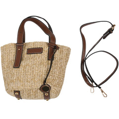 Vintage Retro Beach Bag Straw Rope Knitted Big Messenger Bag Lady Fresh Paper