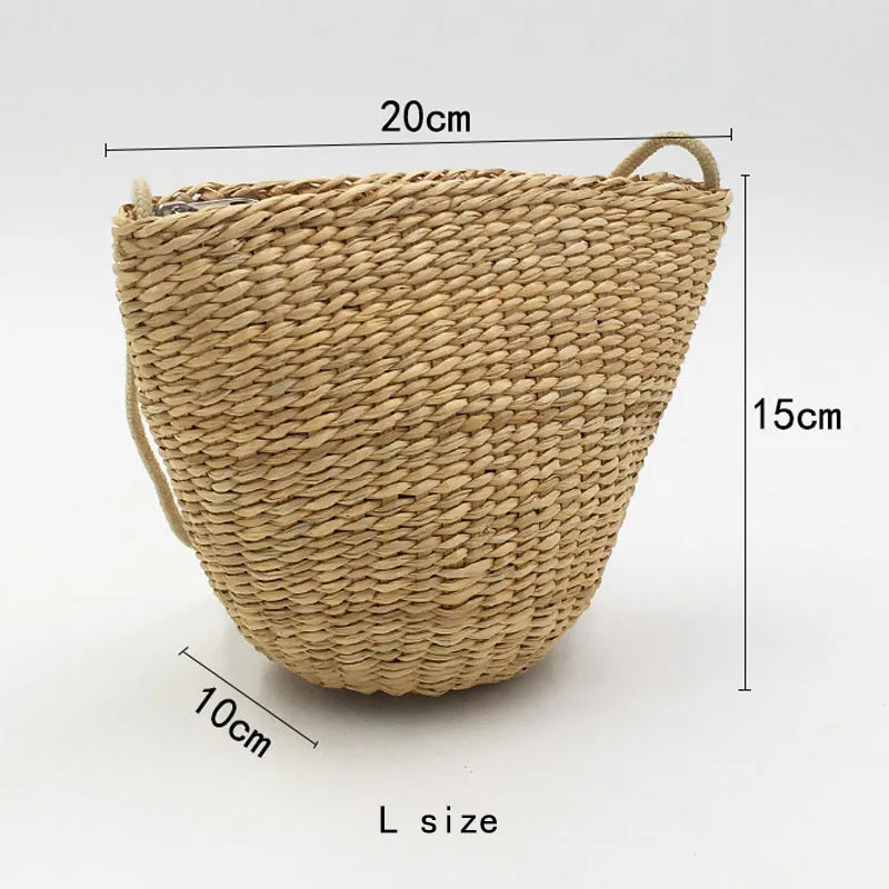 Summer Straw Beach Bags Rattan Woven Crossbody Bag Bohemian Handbag