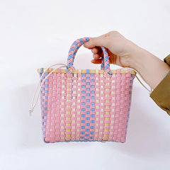 Women's Shoulder Bag Plastic Woven Small Handbag Rattan Straw Beach Bags