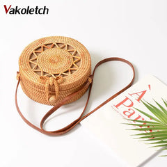 Round Straw Bag Handbags Women Summer Rattan Bag KL429