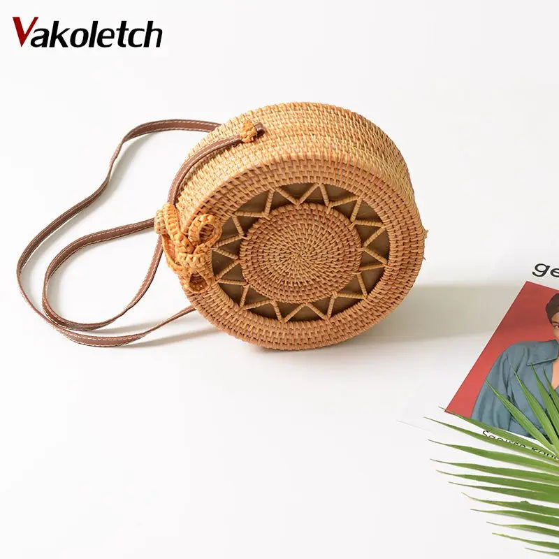 Round Straw Bag Handbags Women Summer Rattan Bag KL429
