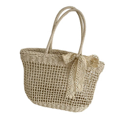 Straw Rattan Beach Handbag for Women Girls Hollow Out Crossbody Bag