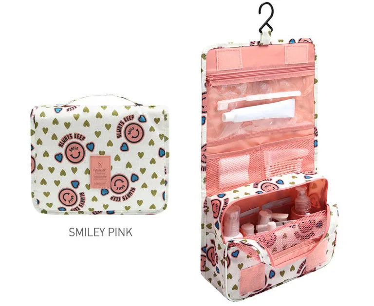 Hanging Travel Cosmetic Bag Women Zipper Makeup Bags Polyester