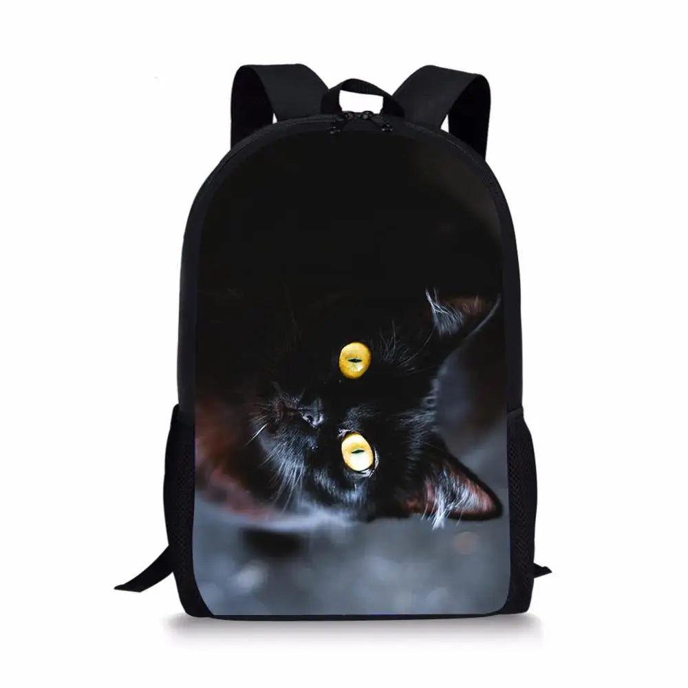 HaoYun Cats Pattern 3D School Bags - Large Capacity Student Bookbags