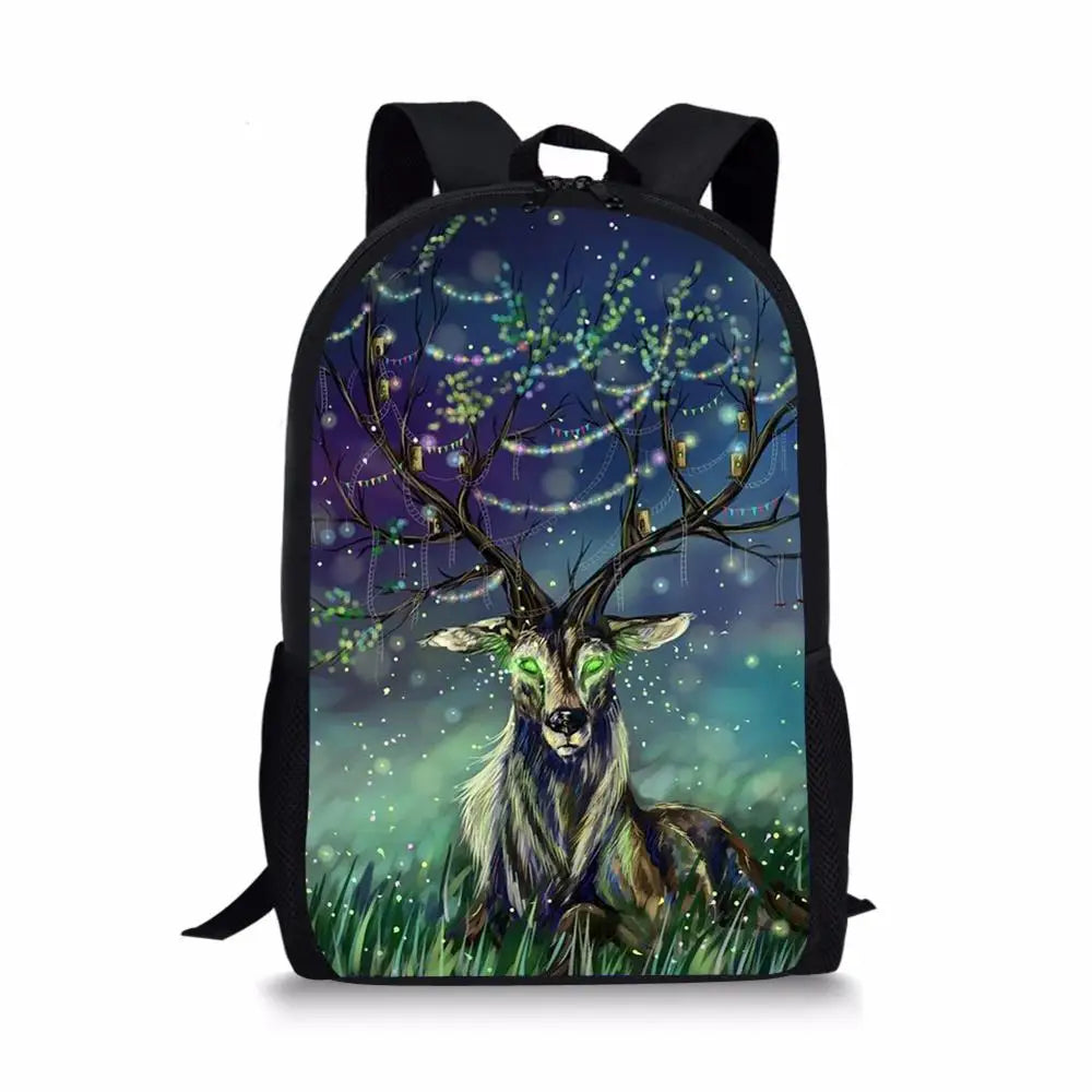 HaoYun Kids Backpack Moon Deer Pattern Toddler School Book Bags