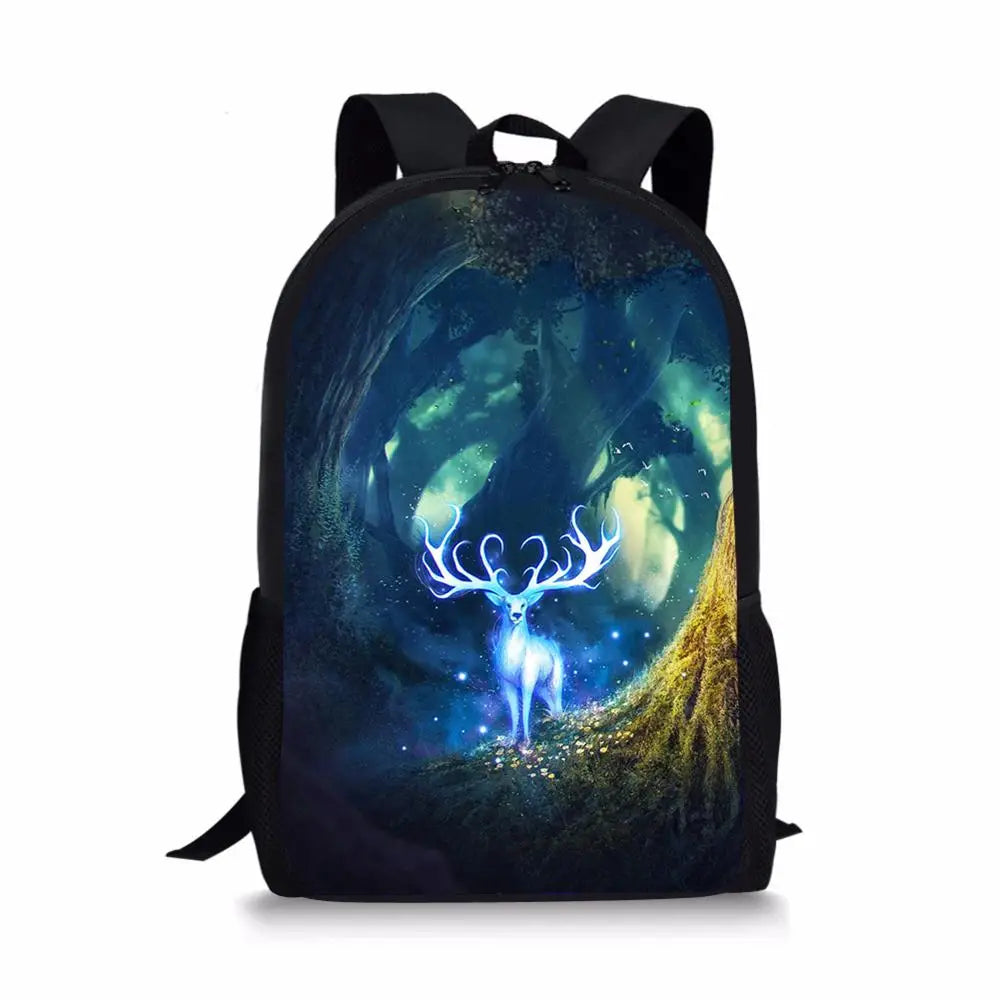 HaoYun Kids Backpack Moon Deer Pattern Toddler School Book Bags