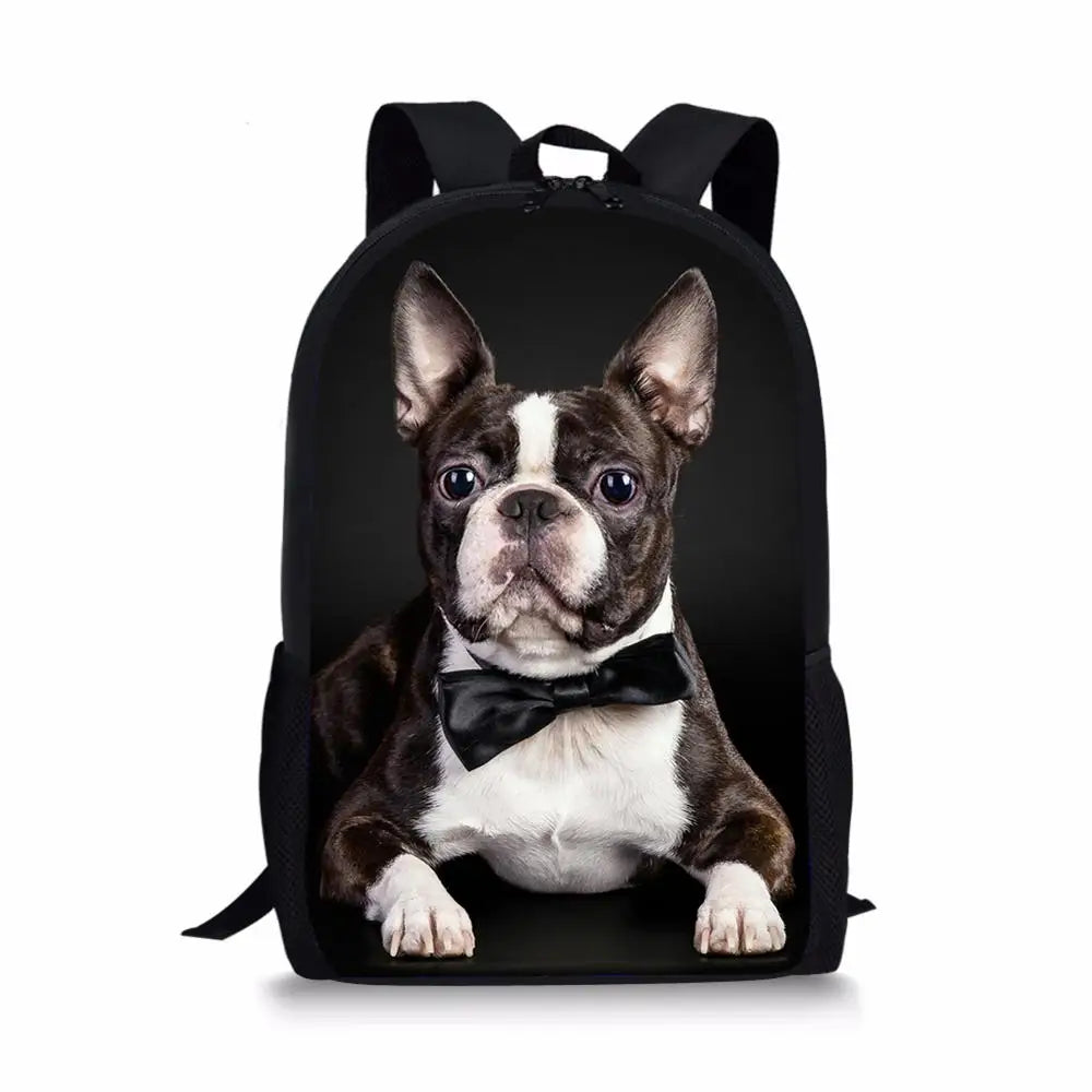 HaoYun Kids School Bags Bulldogs Children Book Bag Travel Backpack