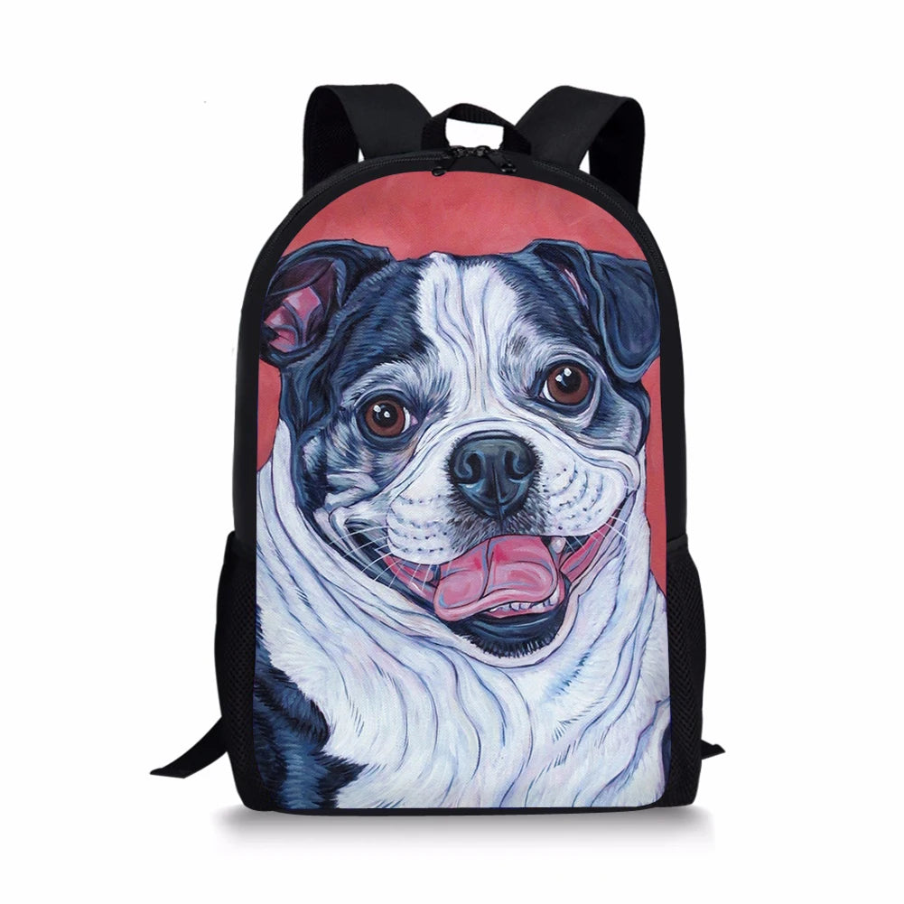 Bulldogs Prints Kids School Backpack