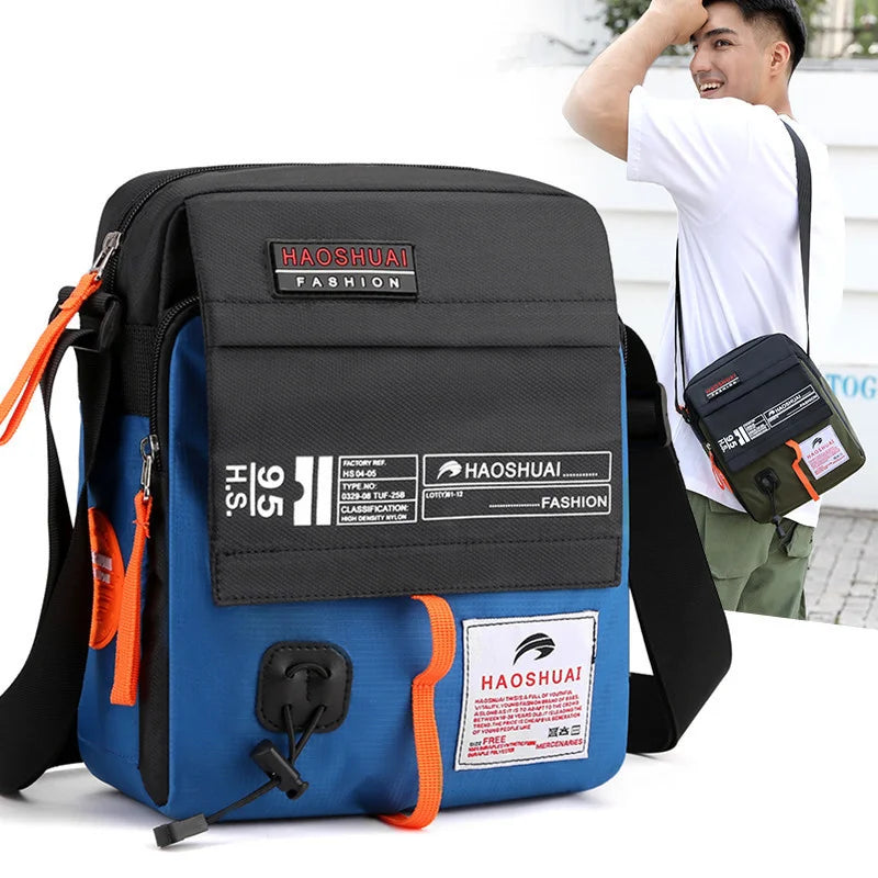 Haoshuai Men's Straddle Bag Single Shoulder Bag Sports and Leisure