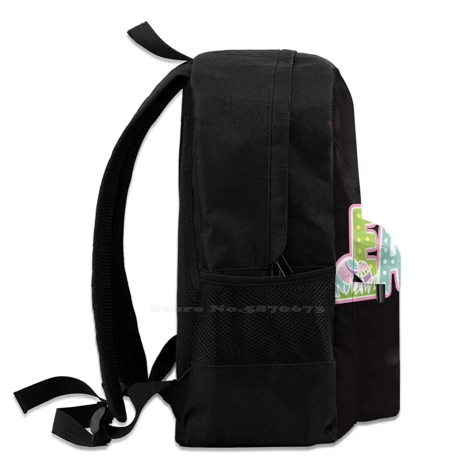 Happy Easter 3D Print Backpack Casual Bag Happy Easter Easter Eggs Easter Sweet