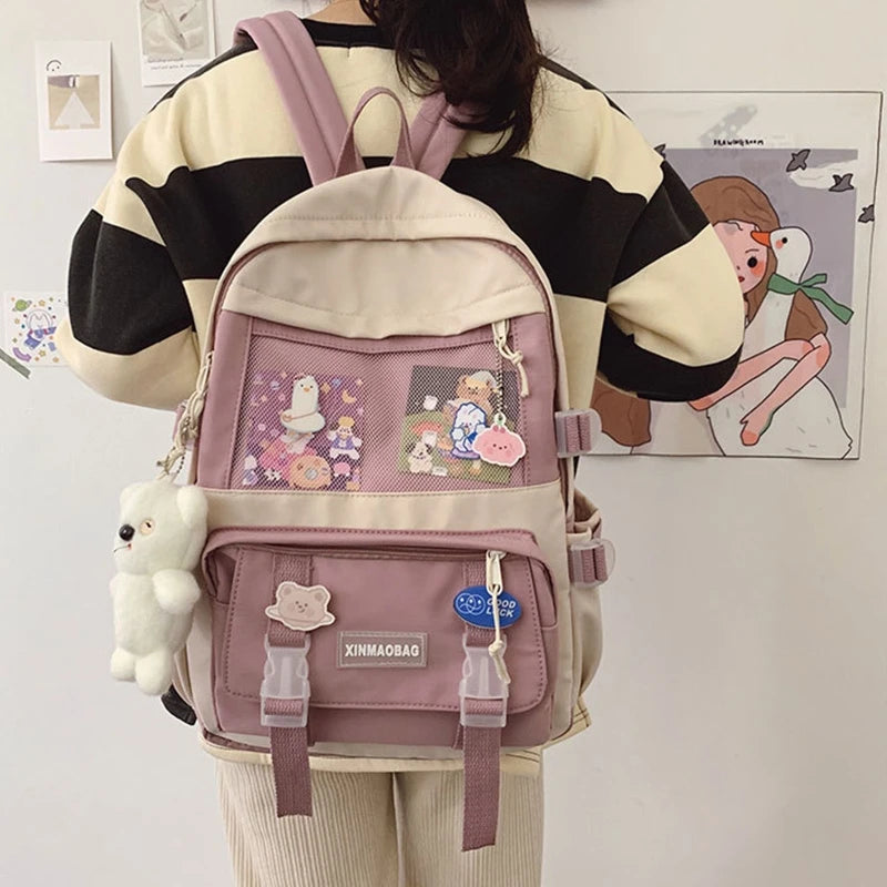 Harajuku Backpack Girl School Notebook Travel Bag Casual Daypack